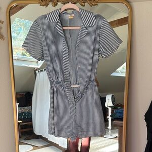 Sears Navy and White Striped Romper